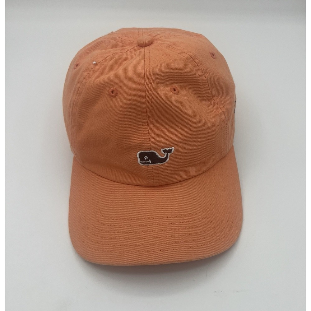 Vineyard Vines Classic Logo Hat Whale Adjustable Strapback Baseball Cap Orange